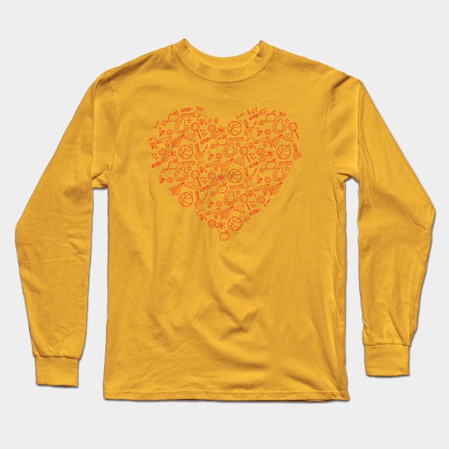 Nerd By Heart Long Sleeve T-Shirt by Cooldruck